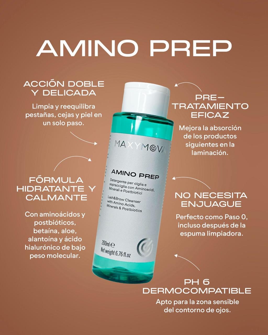 Amino Prep Loción de limpieza para pestañas y cejas | Maxymova